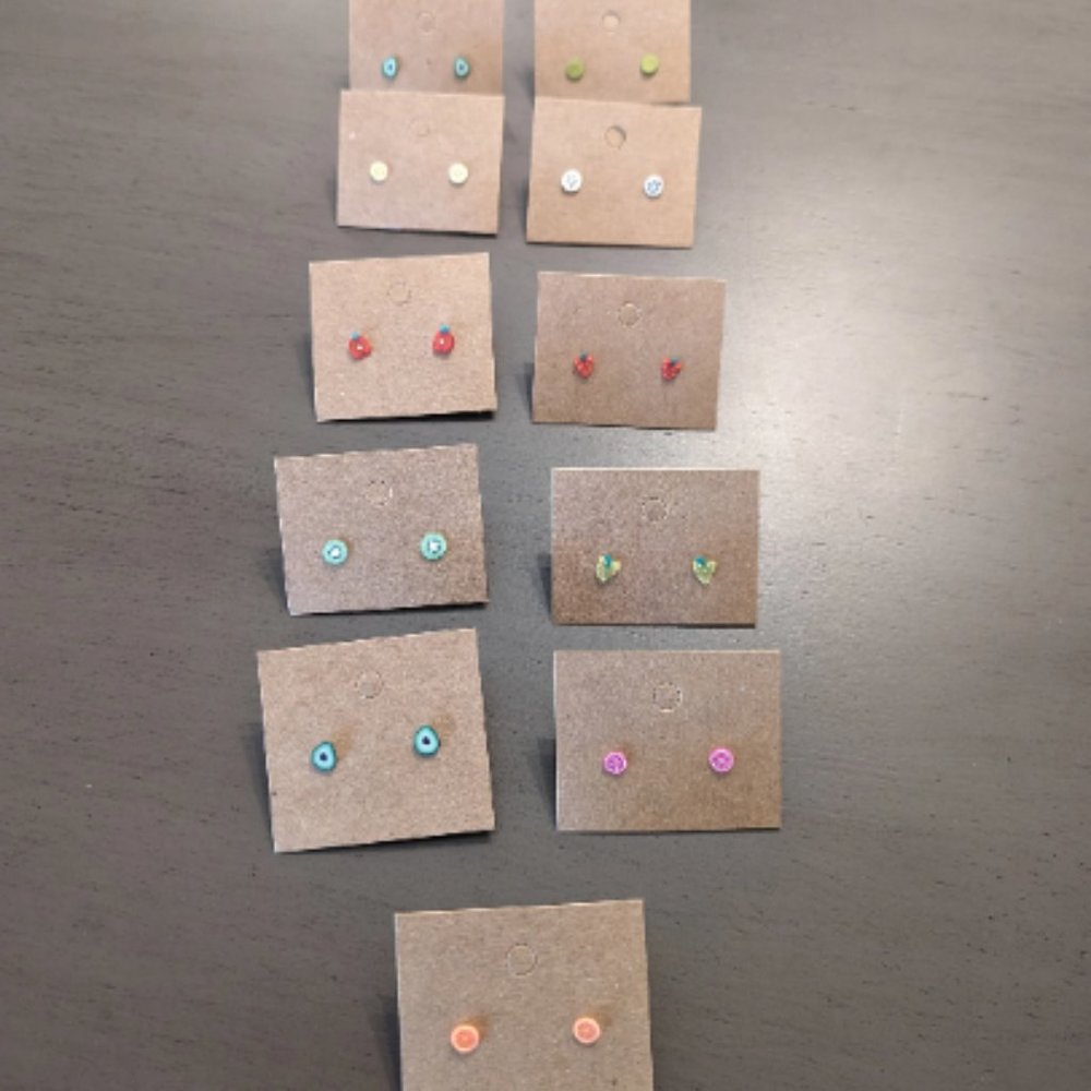 Fruit Earrings Stainless Steel Stud Earrings 11 Pairs LOT